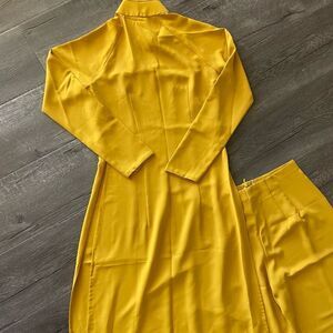 Ao Dai Mustard Yellow Dress